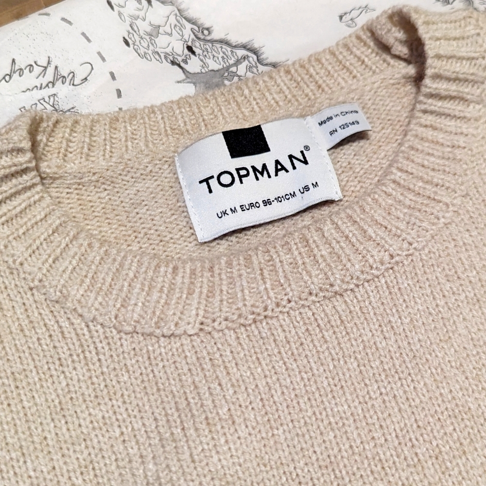 TOPMAN Sweater in Beige Size M